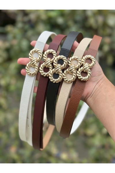 NOİR LUXE Set of 5 Belts (5 Pieces in Mixed Colors)