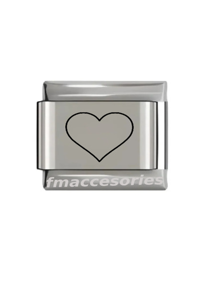 fmaccessoriess سوار إيطالي من الفولاذ بلون فضي مع طباعة ليزر لا تفقد اللون ول...