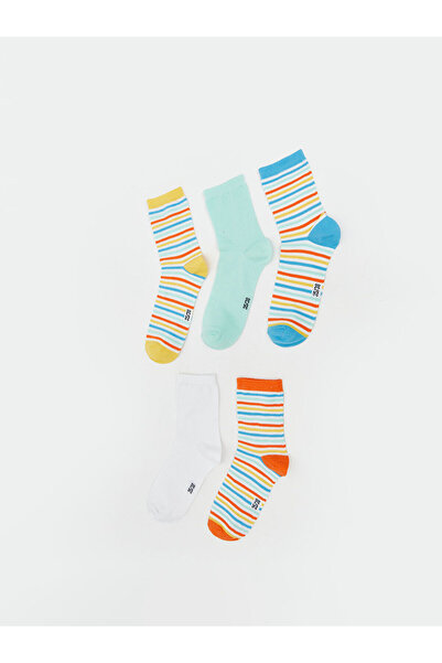 LC Waikiki Șosete pentru fete Seray New Season, cu dungi, pachet de 5