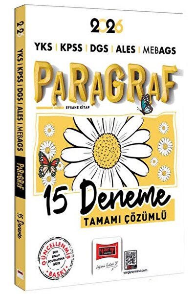 Yargı Yayınları Yargı 2026 KPSS MEB-AGS ALES DGS YKS Paragraf 15 Deneme Çözüm...