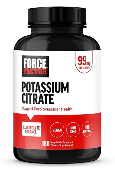 force factor Potassium Citrate Potassium Capsules, 180 Vegetable Capsules
