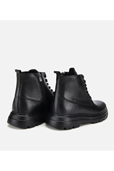 Hotiç Erkek Deri Siyah Fermuarlı Yüksek Tabanlı Casual Bot