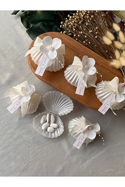 cev den store İstiridye Kutulu Nikah Şekeri Söz Nişan Nikah Hediyeliği 25 Adet