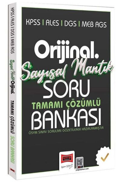 Yargı Yayınları Yargı 2026 KPSS MEB-AGS ALES DGS Sayısal Mantık Orijinal Soru...