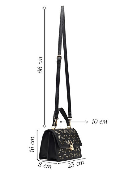 Derimod Women's Black Stone Long Strap Shoulder Bag 25Abd264618