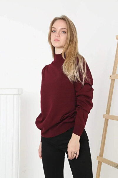 hibiscus Women's Half Turtleneck Knitwear Sweater Soft Textured Cotton Fine Weaving, Long Sleeves Comfortable Regular Fit - B