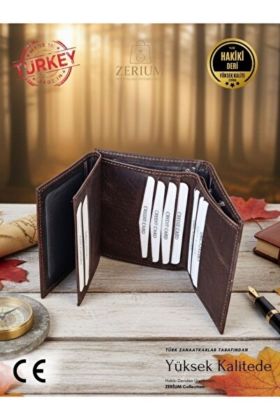 ZERİUM Genuine Leather Flint – Premium Genuine Leather Men's Wallet and Card Holder
