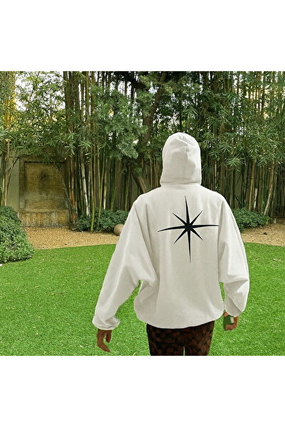 CLASSY.MODA Unisex με κουκούλα 3 Thread Ş επένδυση fleece Star B με τύπωμα Ka...