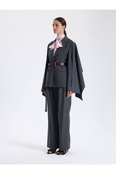 BAQA Gray Cape Detailed Jacket
