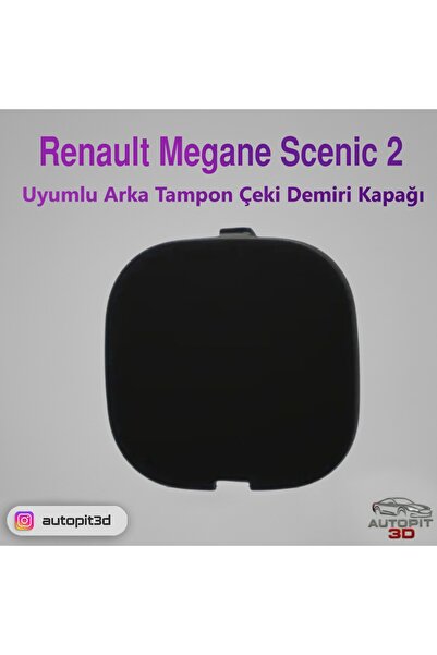 AutoPit 3D Renault Megane Scenic 2 Uyumlu Arka Tampon Çeki Demiri Kapağı