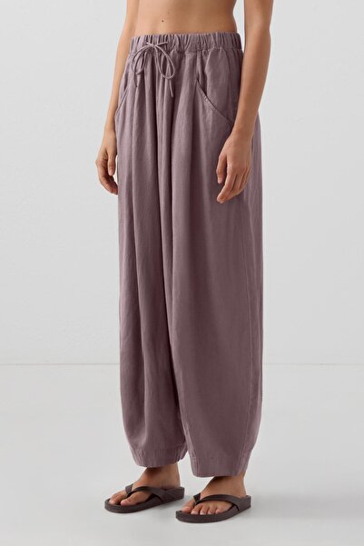 Oysho %100 keten balon pantolon