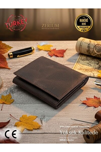 ZERİUM Genuine Leather Flint – Premium Genuine Leather Men's Wallet and Card Holder