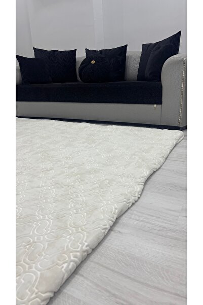 Muensu Beige Effect Cream Color 6 Square Meter Carpet Cover Fleece Carpet Cov...