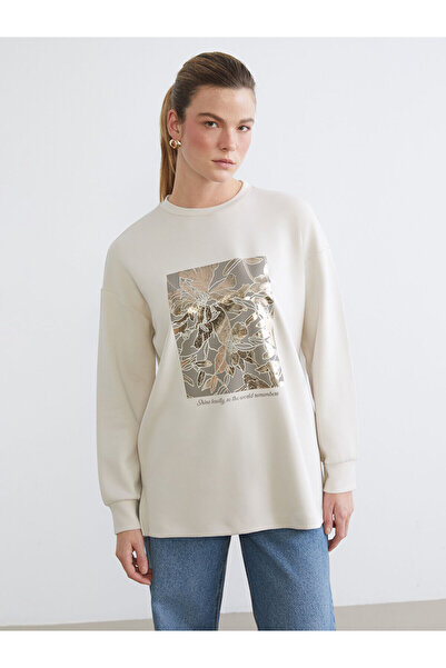 LC Waikiki Peak New Season Crew Neck Oversize Women's Sweatshirt Tunic
