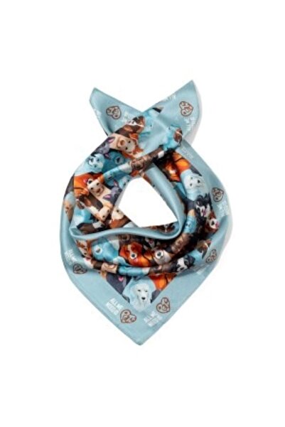 All We Need Is Pets Dreamy Blue Dogs Blue Silk Bandana for Dogs and Pet Lovers