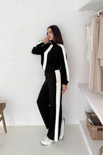 Meine Liebe Unterwäsche Paneled Half Zipper Modal Set