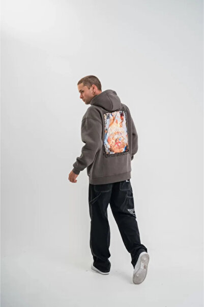 GENCULUS Poizei Premium Quality Hooded Digital Patched Sweatshirt Smoked