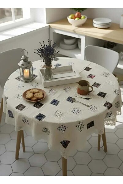 Dekomina مفرش طاولة مربع من الكتان