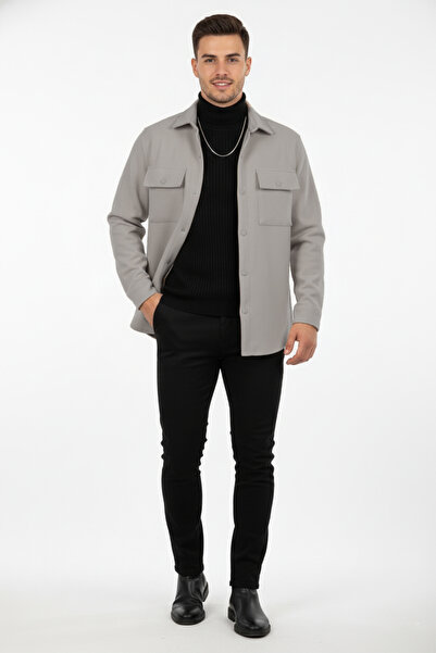 DeepSEA Men's Dark Gray Premium Cashmere Jacket – Stylish, Modern, and Warm Design Jacket Coat 2500559