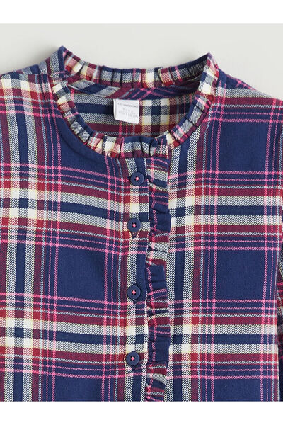 LC Waikiki Καρό κοριτσίστικο φόρεμα με λαιμόκοψη