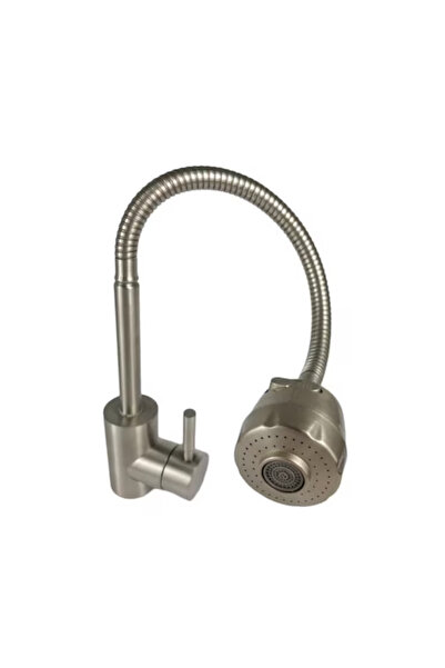 ITALOMIX Single Lever Kitchen Faucet, Stainless Steel, Flexible Pipe with Adjustable Spray