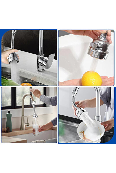 ITALOMIX 360° Flexible Adapter Aerator, With 3 Jet Modes, 19.5 cm, Stainless Steel/ABS, Silver