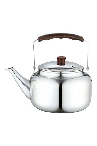 Generic Brown Handle Steel Teapot, 1L