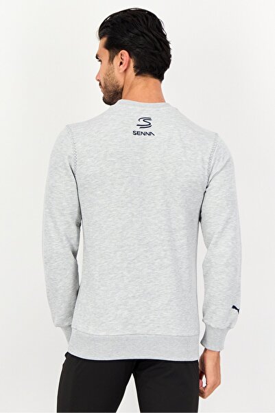 Puma X Ayrton Senna Men Sportswear Fit Long Sleeve Outdoor Sweatshirt, Grey
