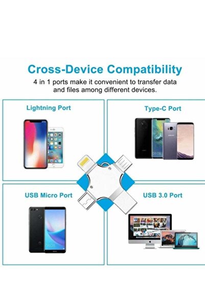 Generic High Speed 4-in-1 Multi-function OTG USB Flash Drive Type-C USB 3.0 256GB