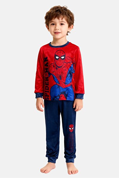 Marvel Toddlers Boy 2Pcs Spider-Man Pajama Top And Bottom Set, Multicolor