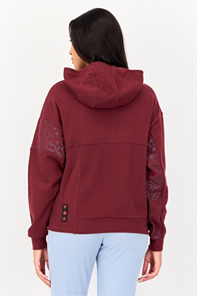 adidas Women Sportswear Fit Long Sleeve Hoodie, Maroon