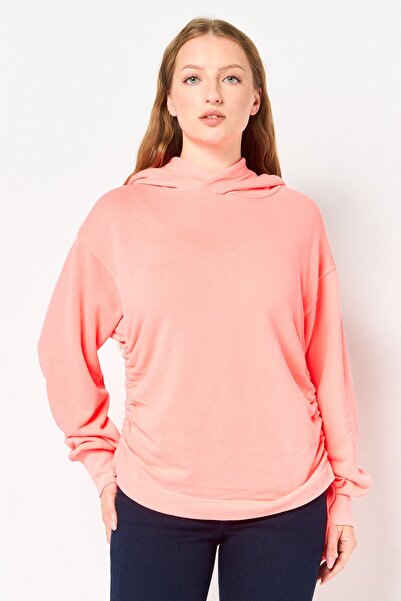 aerie Women Plain Long Sleeve Hoodie, Coral Red