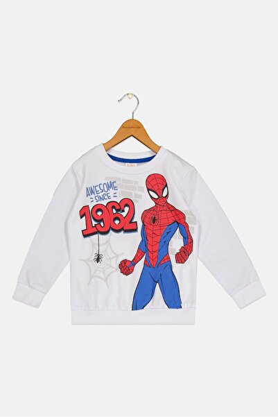 Marvel Toddlers Boy Long Sleeve Spiderman Sweatshirt, White