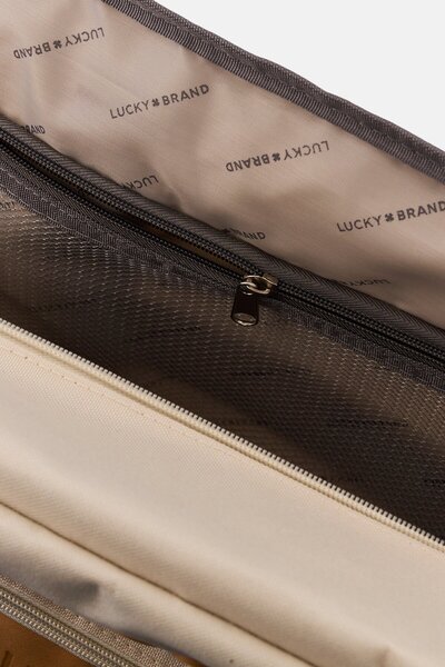 LUCKY BRAND Brand Logo Duffle Bag, Pale Khaki