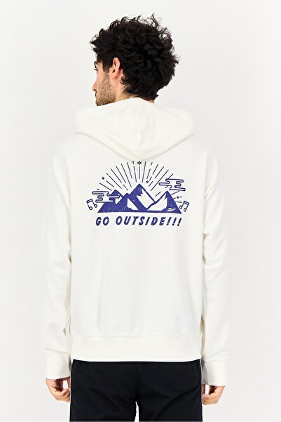 Reebok Men Sportswear Fit Long Sleeve Outdoor Hoodie, White