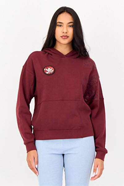 adidas Women Sportswear Fit Long Sleeve Hoodie, Maroon