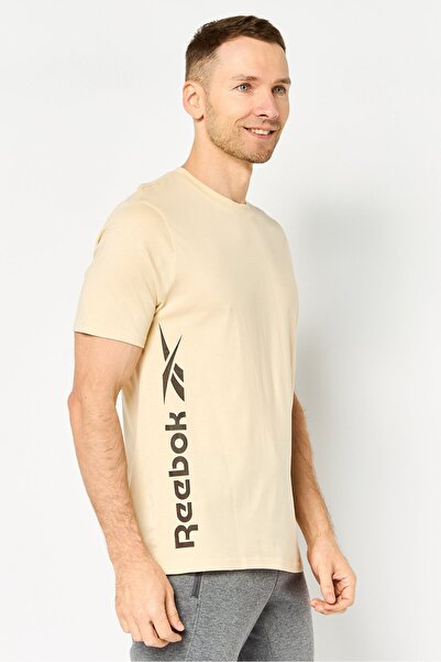 Reebok Men Sportswear Fit Short Sleeve Outdoor T-Shirt, Cream