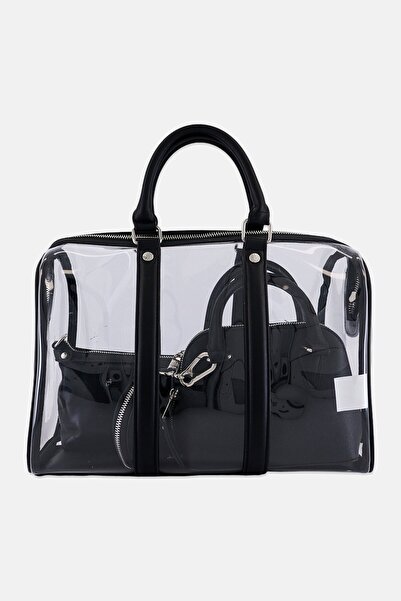 Steve Madden Women 6 Pieces Brand Logo Satchel Bag Gift Set, Black