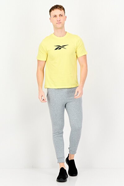 Reebok Men Sportswear Fit Short Sleeve Outdoor T-Shirt, Yellow