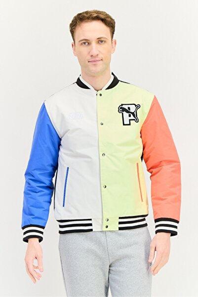 Puma جاكيت رجالي رياضي بأكمام طويلة مناسب للأنشطة الخارجية، متعدد الألوان