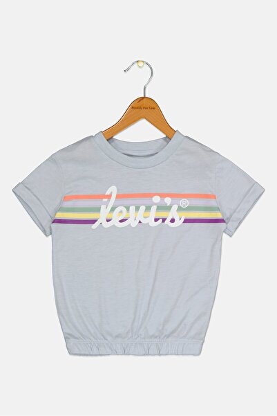 Levi's Kids Girl Short Sleeve Brand Logo T-Shirt, Light Blue