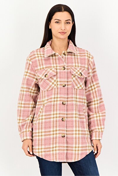 En Saison جاكيت وقميص نسائي منقوش، متعدد الألوان