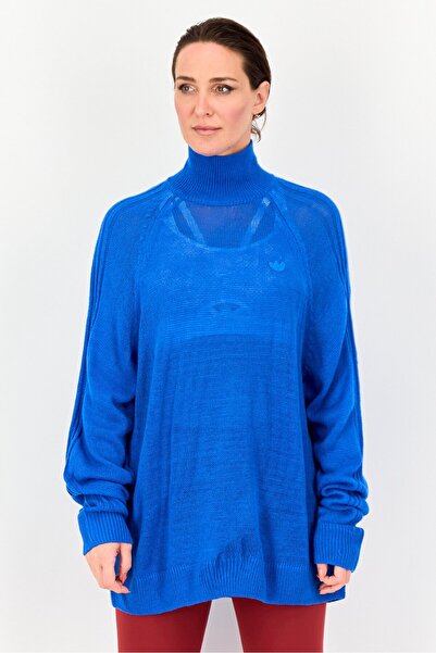 adidas Women Sportswear Fit Long Sleeve Outdoor Sweater, Blue