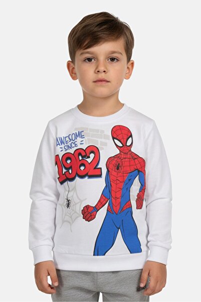 Marvel Toddlers Boy Long Sleeve Spiderman Sweatshirt, White