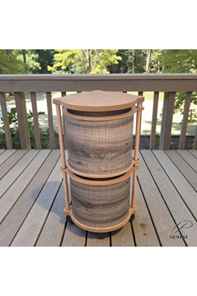 Ar Armese 2 Katlı Ahşap Sebzelik Özel Tasarım Patates Soğanlık Kemençe