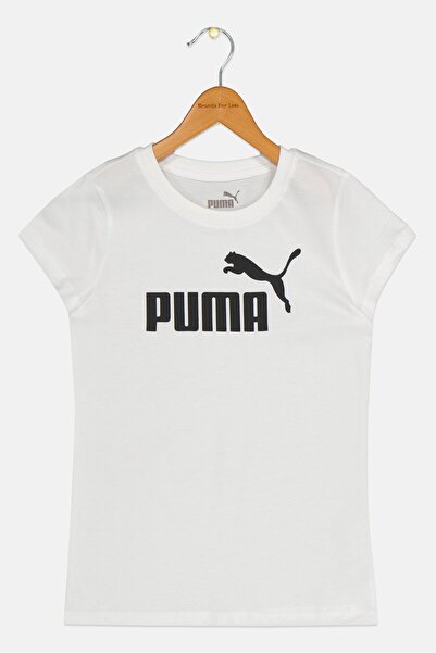 Puma Kids Girl Sportswear Fit Short Sleeve Brand Logo T-shirt, White