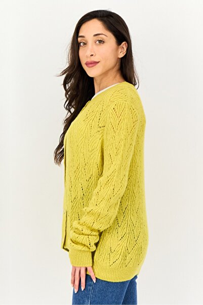 Philosophy Women Crochet Long Sleeve Sweater, Mustard