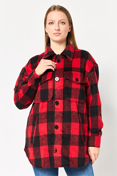 Cropp Women Checkered Jacket Shirt, Multicolor