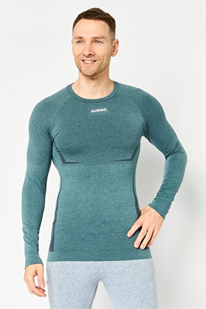hummel Men Sportswear Fit Long Sleeve Training Tops, Pine Green