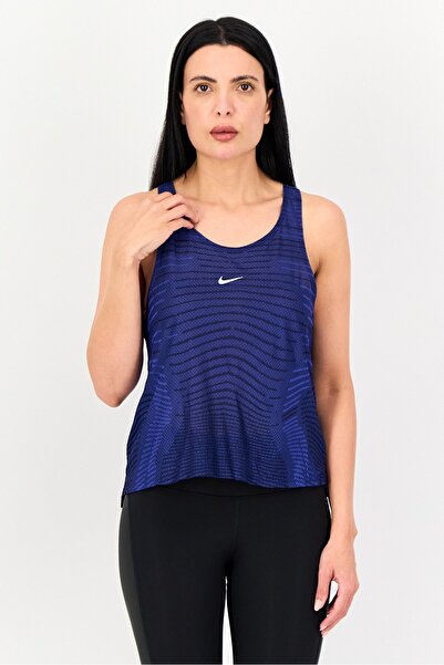 Nike Women Standard Fit Sleeveless Running Tank Top, Oxford Blue